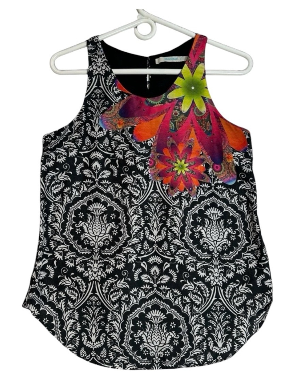 Desigual Bohemian Floral Gem Tank Top Flaws Read